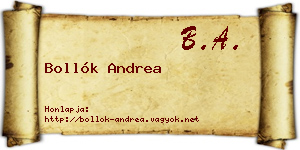 Bollók Andrea névjegykártya